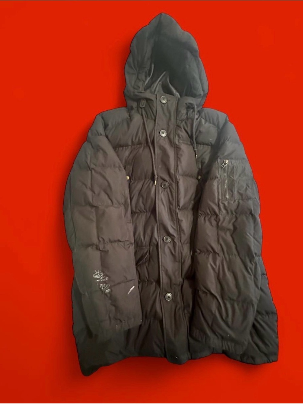 Lands' End Black Heavyweight Down Winter Parka Puffer Jacket - Men’s XL / Tall